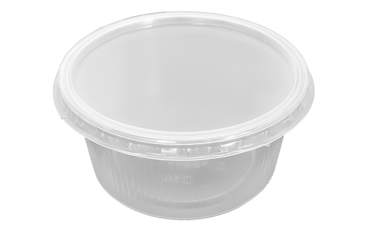 PET / rPET / PP Feinkostbecher / Dressingboxen Feinkostbecher rund "Kombi" - 300 mL