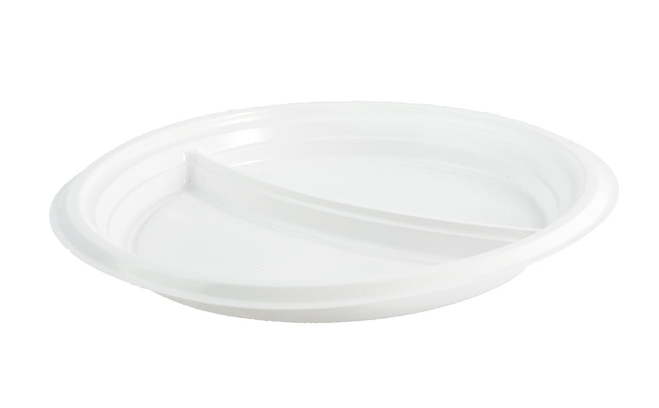 Einwegteller Plastikteller Menüteller 2-geteilt
