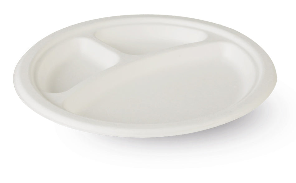 Tabletts, Platten und Teller Menüteller 3-geteilt *ECO* - 2 x Ø 22,5 cm