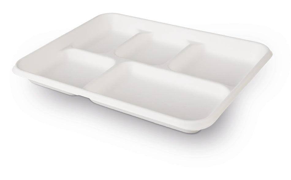 Tabletts, Platten und Teller Styro-Tablett 5-Teilig *ECO* - 26,7 x 21,5 x 2,8 cm