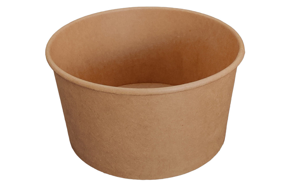 Einwegschalen Pappschalen Soup-to-go Becher 12 OZ Braun 90mm x 88mm